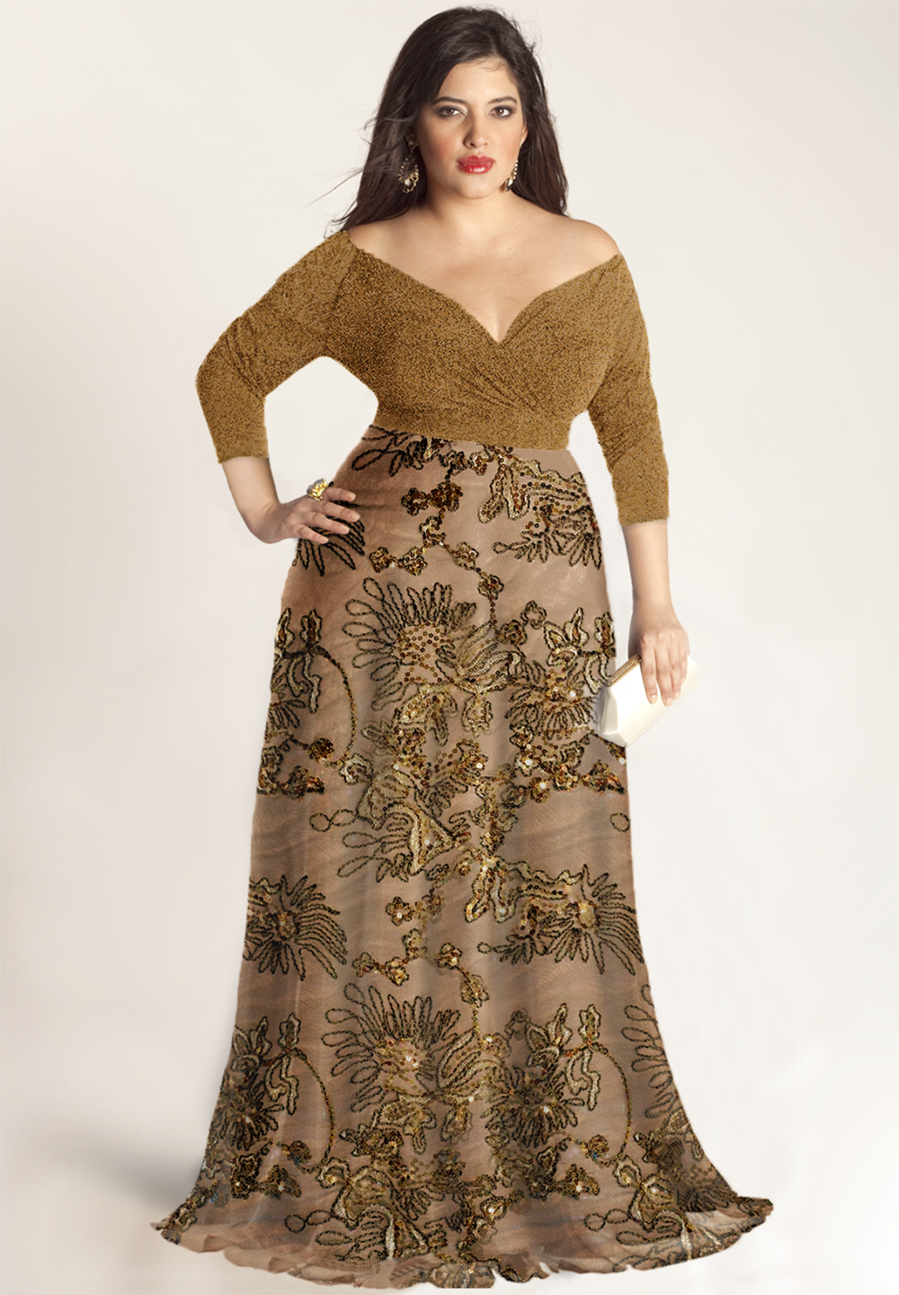 gold plus size dress